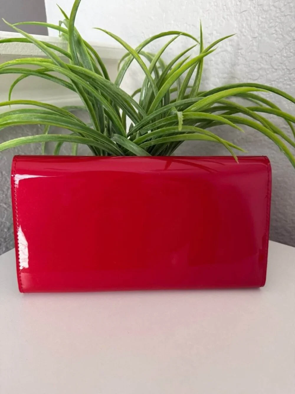 Louis Vuitton Portefeuille Louise Wallet M64550 Red Patent Leather Gold LV